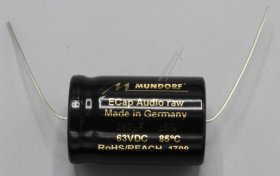 Mundorf 63v Axial Electrolytic 85 Degr - 560uf-63v Audio Elcap Axial 85° 25x38mm Bipolar Raw