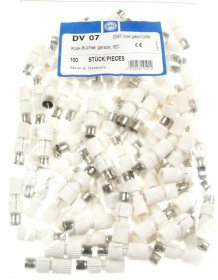 Wisi Coaxial Installation Clutch - Dv 07 0397 Koaxialbuchse, 100 StÜck, Gerade