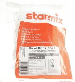 Starmix Vacuum Cleaner Bags - 442761 Fbv Rd 30-35 Fleece Bag Round 30-35l Container 5-pack