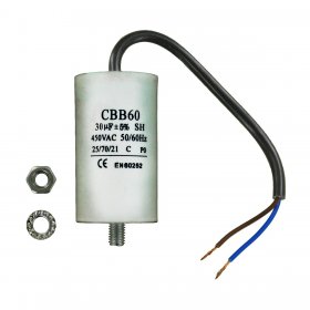 Universal Capacitor (30uF / 30MFD, 450VAC) with 22cm Cable Connectors