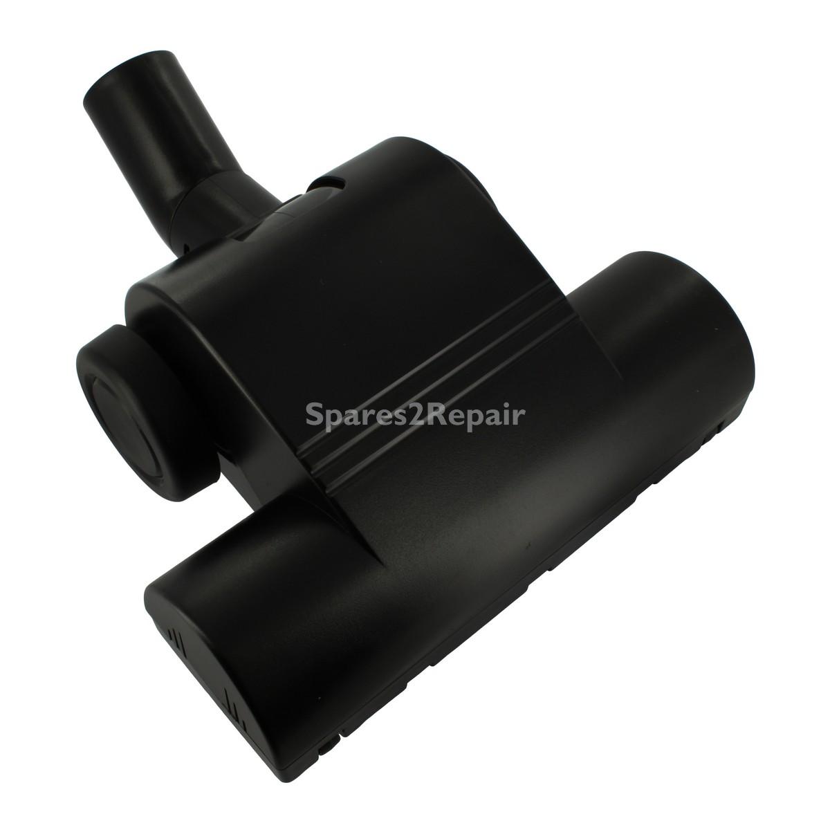 Universal Black Plastic Mini Turbo Brush with Rear Wheels & Adjustable Elbow (200mm x 32mm)