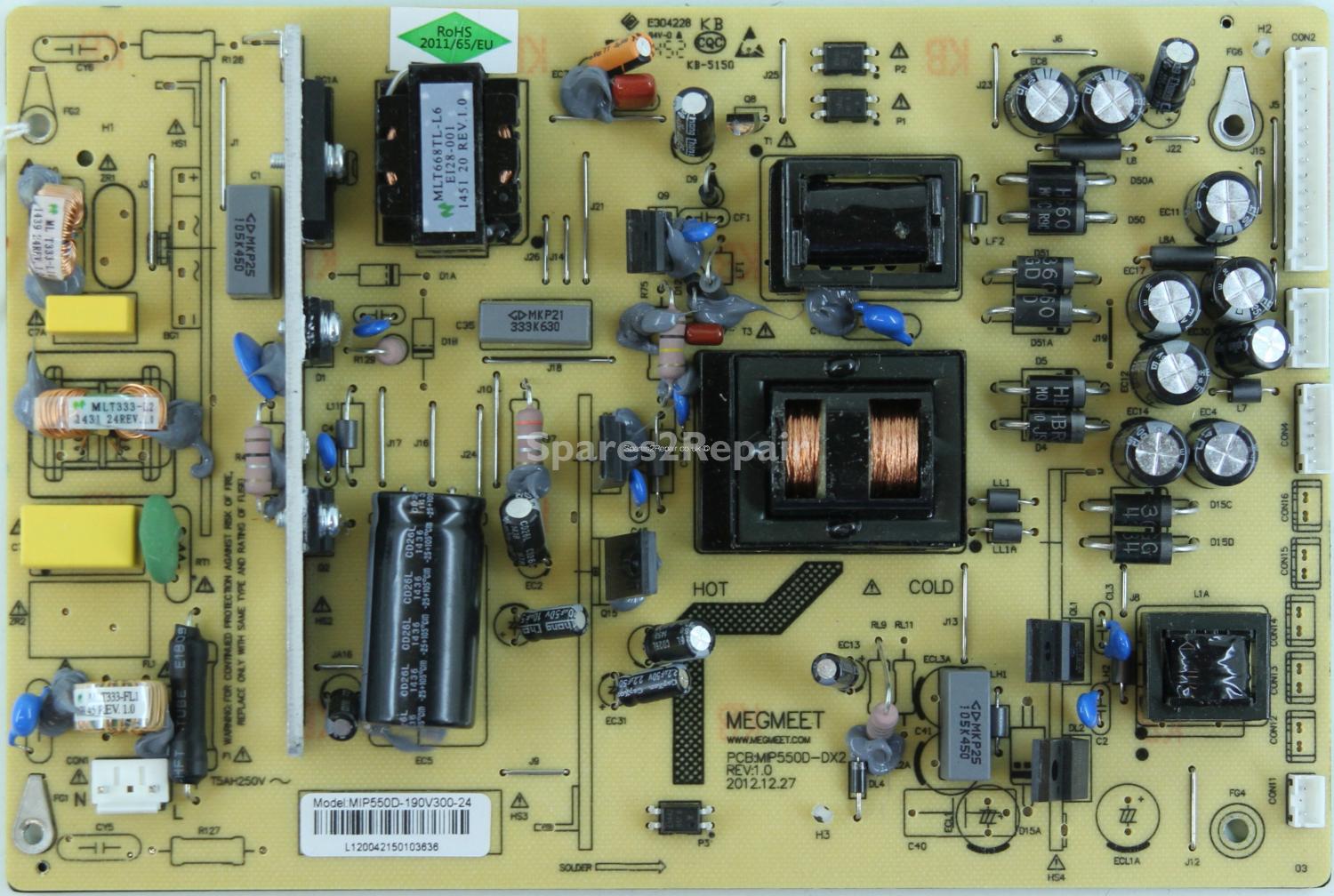 MEGMEET 50 Inch - PSU - MIP550D-DX2 - REV:1.0 - MIP550D-190V