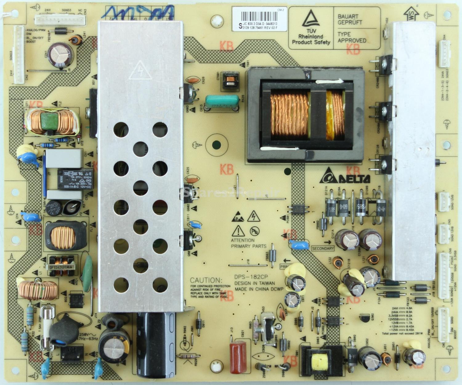 Philips 32PFL5403D/10 - PSU - 3139 128 79461 - Rev 00 F - DPS-182CP
