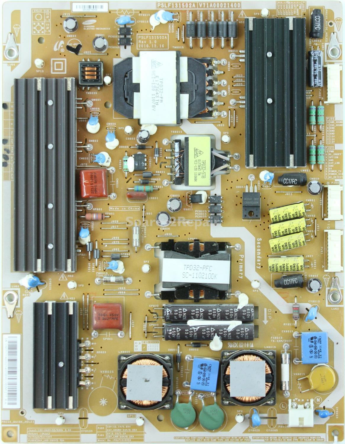 Toshiba 32UL863 - Power Supply - V71A00021400 - Rev 1.0 - PSLF131502A