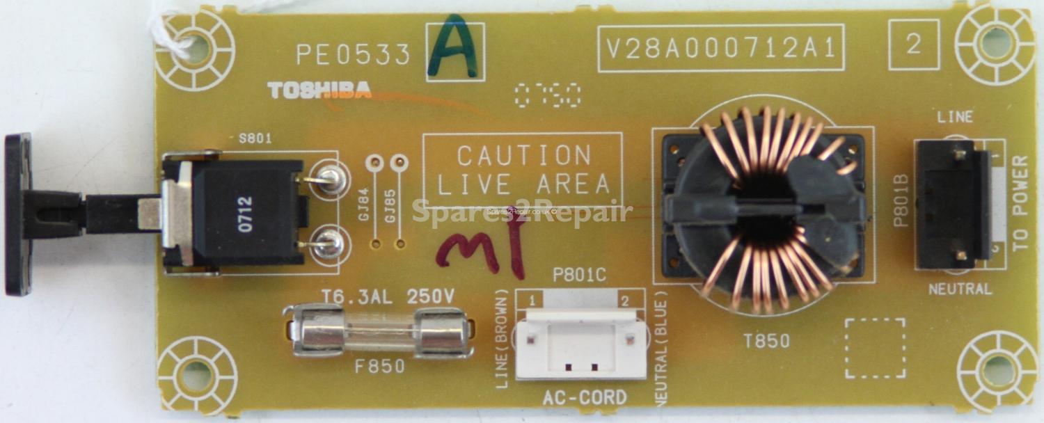 Toshiba 37XV505D - Power Button - PE0533 A - V28A000712A1