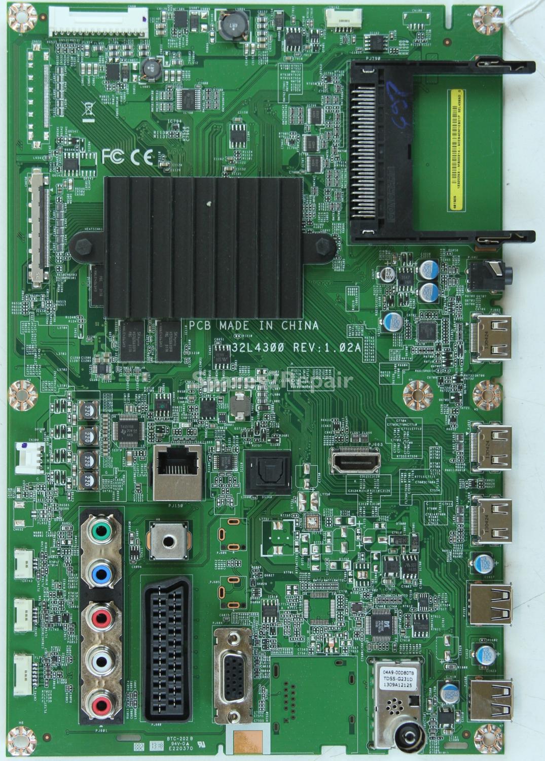 Toshiba 50L4333DG - Main AV - 32L4300 - REV:1.02A - 60EB40M1EB01P - 32L4353D_G